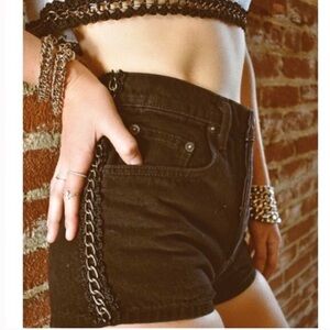 LF Carmar Titania Black Chain Shorts